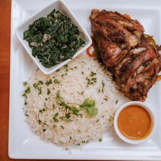 Roasted chicken thighs