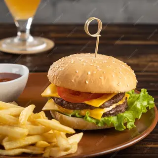 chips+burger+Juice