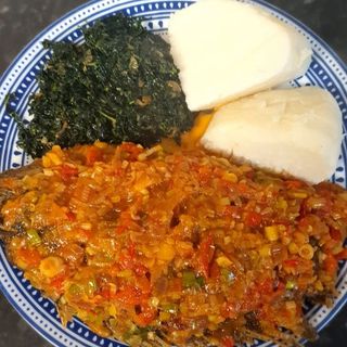 Wet fried medium size tilapia,ugali &cock-350 ml