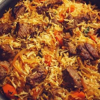 Brown rice goat pilau