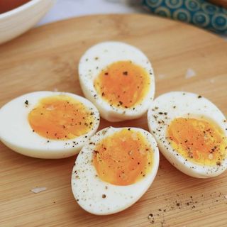 Boiled Eggs (Two Eggs) with Two Toast and Tamarind & Green Chutney