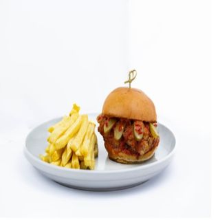 Scorchin' Southern Crispy Chicken Burger with Fries