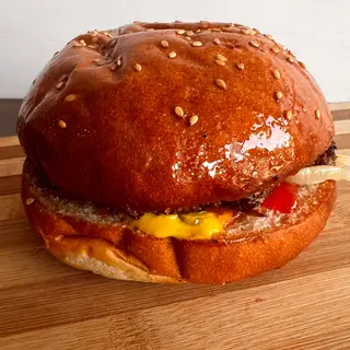 Classic burger with half portion fries