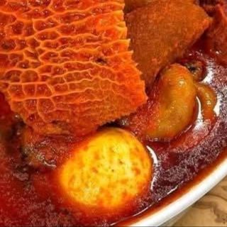 Shaki mixed with pomo and 1 boiled egg