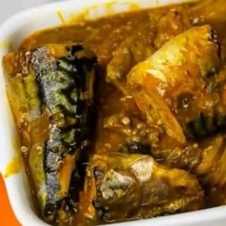 Okro mixed with titus fish 
