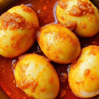 5 boiled eggs in naija spicy stew 