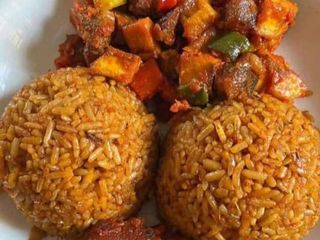 Jollof rice served with Gizdodo