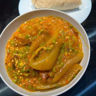 Okro mixed with shaki