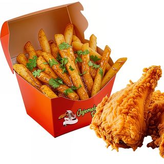 2 Pcs Of Chicken And Fries Masala