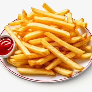 Seasoned large fries and kachumbari