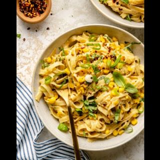 Sweat corn cheese and pasta