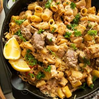 Steak and Cajun pasta 