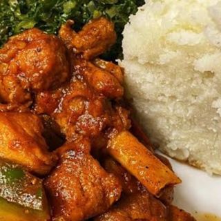 WET FRY PORK & UGALI & GREENS.