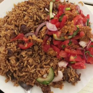 Beef Pilau,kachumbari and cock 350ml