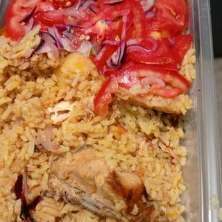 Chicken Pilau + kachumbari +Cock