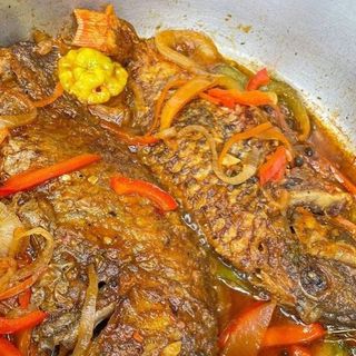 Whole Tilapia Curry+Ugali+Greens(for 2 people)