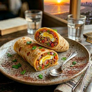 Eggs Chapati Wrap