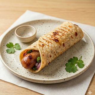 Hot Dog Chapati Wrap