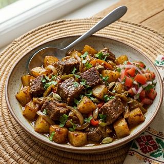 Sauttee Potatoes with Beef