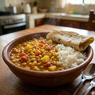 Beans Stew, Rice/Chapati