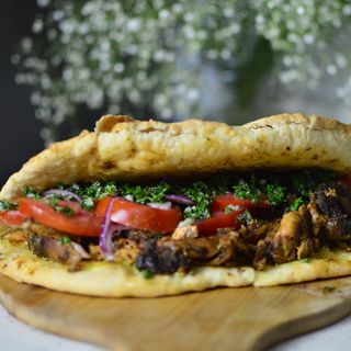 Pulled jerk chicken sandwich
