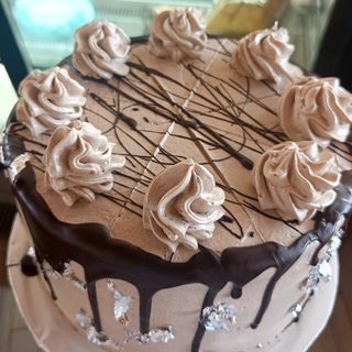Chocolate fudge cake slice
