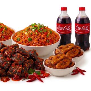 Peppered Ponmo & Jollof Combo