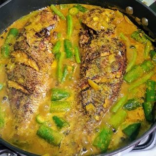 Steamed Tilapia in Spiced Okra Sauce and Coconut Milk– Jamaican Style