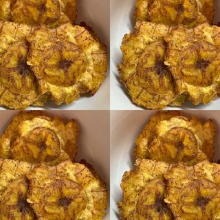 1 Servings Jamaican Style Green Fried Mash Plantain