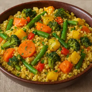Tropical Veggie Couscous – Jamaican Style 