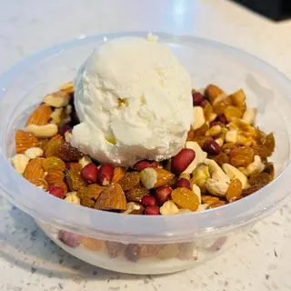 Rice Pudding With Nuts and Ice Cream
