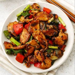 Pork in black bean sauce 