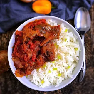 Rice + Stir fried Tripe (Matumbo)