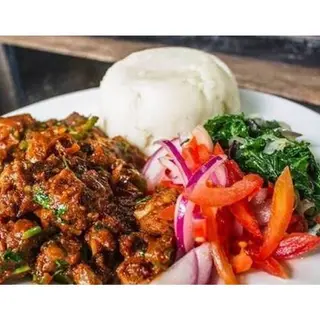 1/4 Pork + Ugali + Greens