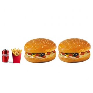 Pizza Burger combo (2 Burgers + coke + fries)
