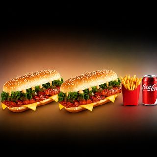 Mexi Grill Supreme Combo (2 Supreme Burgers + Coke +Fries)(Grilled) (spicy)