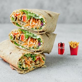 Veg Wrap Combo (2 Burgers + Coke +Fries)
