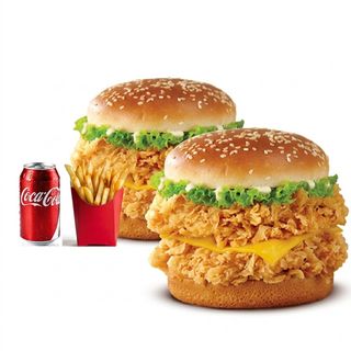 Double Crunchy Combo (2 Burgers + Coke +Fries)
