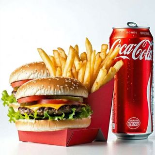 Big Beef Burger Combo (2 Burgers + Coke +Fries) (Grilled)