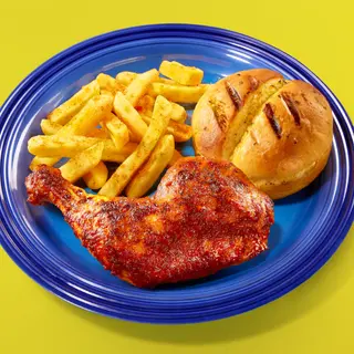 1/4 Chicken, Chips & Garlic Roll