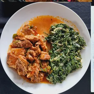 1/2 Kg Wet fry beef, Kales + Ugali