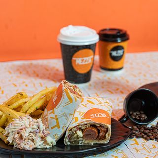 Mezza Breakfast Shawarma Combo  (Roll + Fries + Coffee/Tea)
