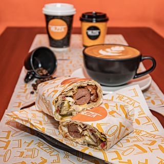 Mezza Coffee Shawarma Combo  (Coffee + Breakfast Shawarma Roll)