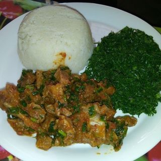 Ugali served with 1/4 Beef