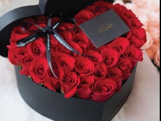 Heart Box with only red roses