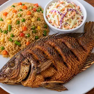 Vegetable rice & Tilapia