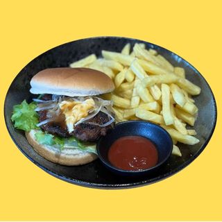 Beef Teriyaki Burger and Chips