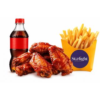 5 Bbq Wings, Reg Chips And 350ml Soda