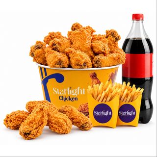 9 pieces + 4wings + 2 large chips + 2L soda