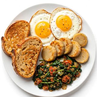 Toasted Bread Fried Eggs Nduma Greens